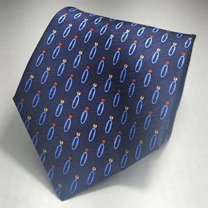 Scherrer Paris navy hand made in Italy silk tie